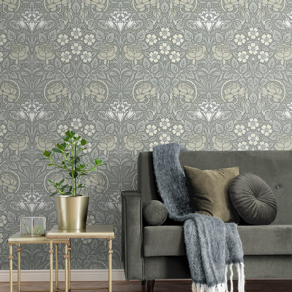 
                  
                    NW49008 vintage floral peel and stick wallpaper living room from NextWall
                  
                