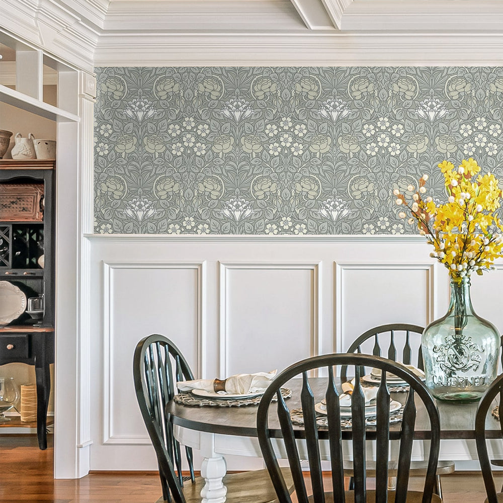 
                  
                    NW49008 vintage floral peel and stick wallpaper dining room from NextWall
                  
                