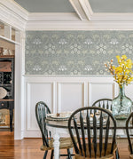 NW49008 vintage floral peel and stick wallpaper dining room from NextWall
