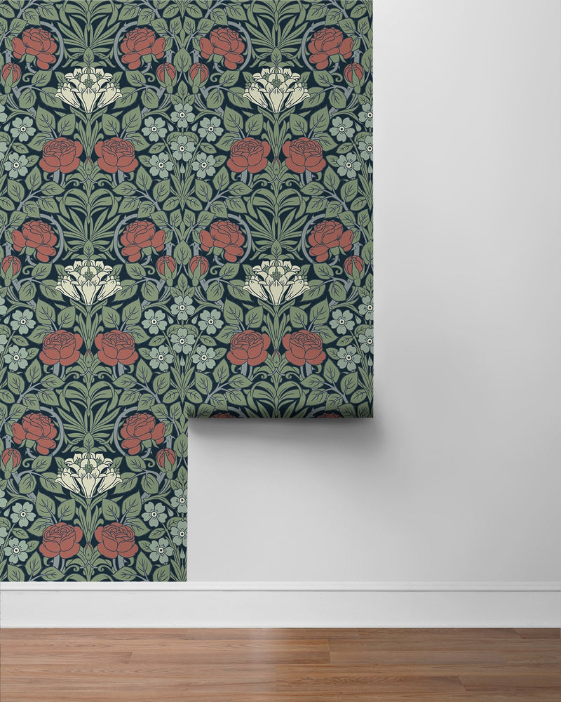 NW49012 vintage floral peel and stick wallpaper roll from NextWall