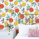 NW49301 fruit peel and stick wallpaper bedroom from NextWall