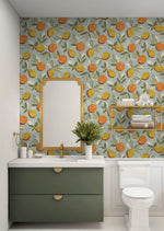 NW49306 fruit peel and stick wallpaper bathroom from NextWall