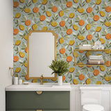 NW49306 fruit peel and stick wallpaper bathroom from NextWall