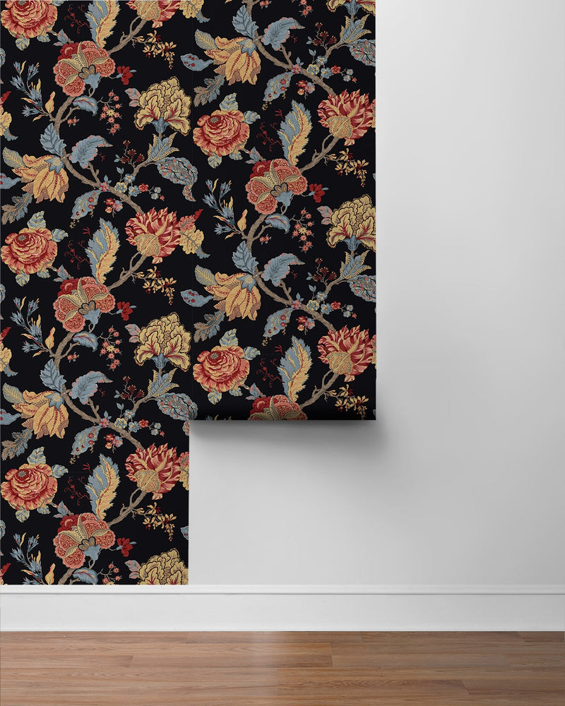 NW50200 Jacobean floral peel and stick wallpaper roll from NextWall