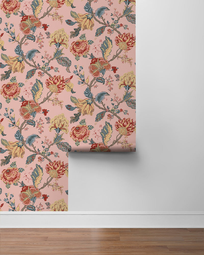 NW50201 Jacobean floral peel and stick wallpaper roll from NextWall