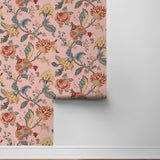 NW50201 Jacobean floral peel and stick wallpaper roll from NextWall