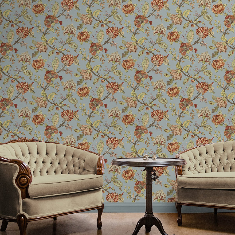 
                  
                    NW50202 Jacobean floral peel and stick wallpaper living room from NextWall
                  
                