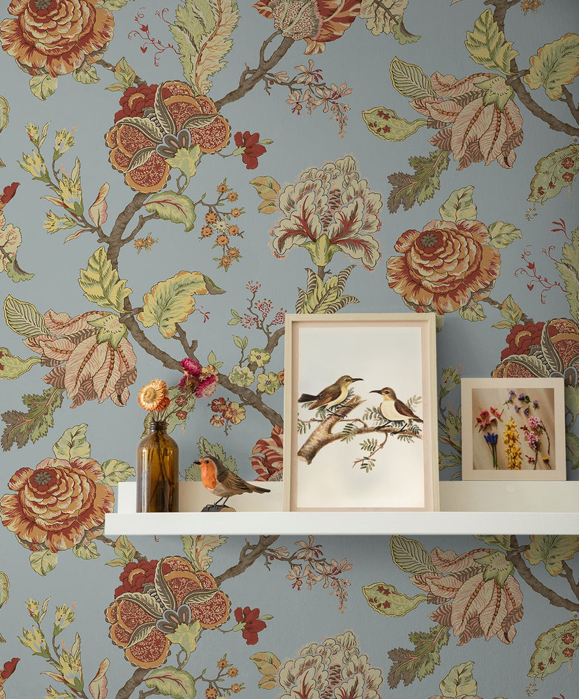 NW50202 Jacobean floral peel and stick wallpaper decor from NextWall