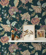 NW50204 Jacobean floral peel and stick wallpaper decor from NextWall