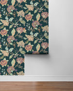 NW50204 Jacobean floral peel and stick wallpaper roll from NextWall