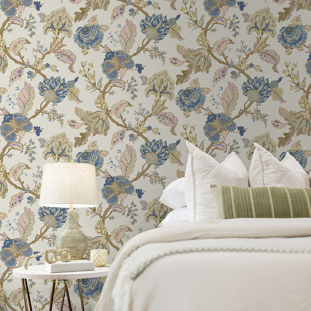 
                  
                    NW50205 Jacobean floral peel and stick wallpaper bedroom from NextWall
                  
                