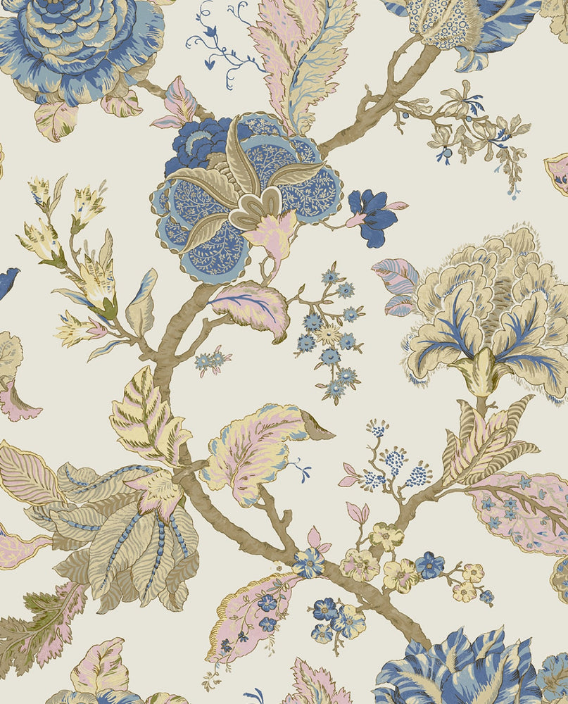 NW50205 Jacobean floral peel and stick wallpaper from NextWall