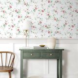 NW50401 floral peel and stick wallpaper entryway from NextWall