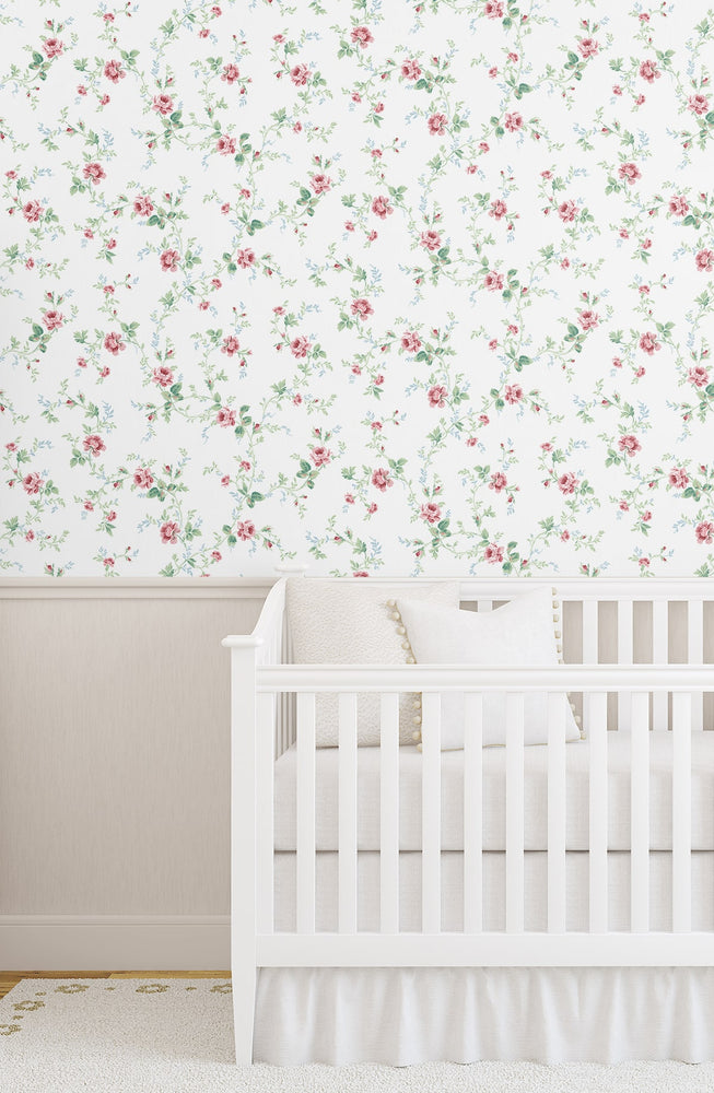 NW50401 floral peel and stick wallpaper nursery from NextWall