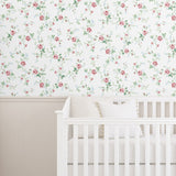 NW50401 floral peel and stick wallpaper nursery from NextWall