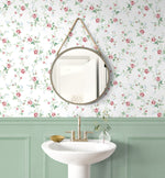 NW50401 floral peel and stick wallpaper bathroom from NextWall