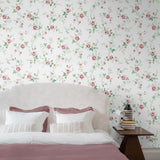 NW50401 floral peel and stick wallpaper bedroom from NextWall