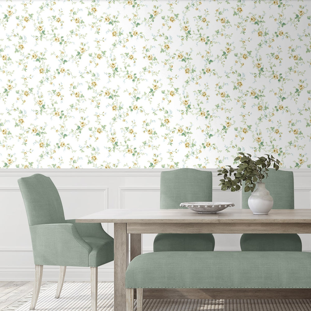 
                  
                    NW50403 floral peel and stick wallpaper dining room from NextWall
                  
                
