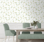 NW50403 floral peel and stick wallpaper dining room from NextWall