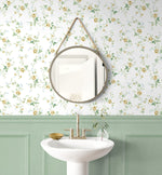 NW50403 floral peel and stick wallpaper bathroom from NextWall