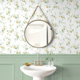 NW50403 floral peel and stick wallpaper bathroom from NextWall