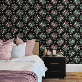 NW50500 floral peel and stick wallpaper bedroom from NextWall