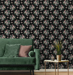 NW50500 floral peel and stick wallpaper living room from NextWall