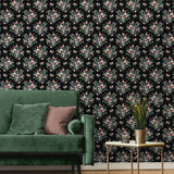 NW50500 floral peel and stick wallpaper living room from NextWall