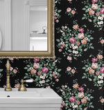 NW50500 floral peel and stick wallpaper bathroom from NextWall