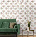 NW50501 floral peel and stick wallpaper living room from NextWall