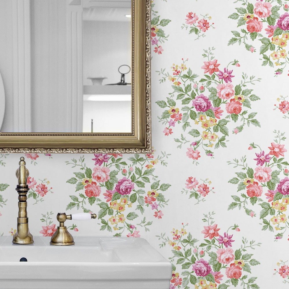 
                  
                    NW50501 floral peel and stick wallpaper bathroom from NextWall
                  
                