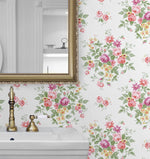 NW50501 floral peel and stick wallpaper bathroom from NextWall