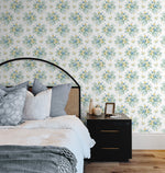 NW50502 floral peel and stick wallpaper bedroom from NextWall