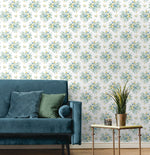NW50502 floral peel and stick wallpaper living room from NextWall