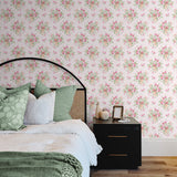 NW50511 floral peel and stick wallpaper bedroom from NextWall