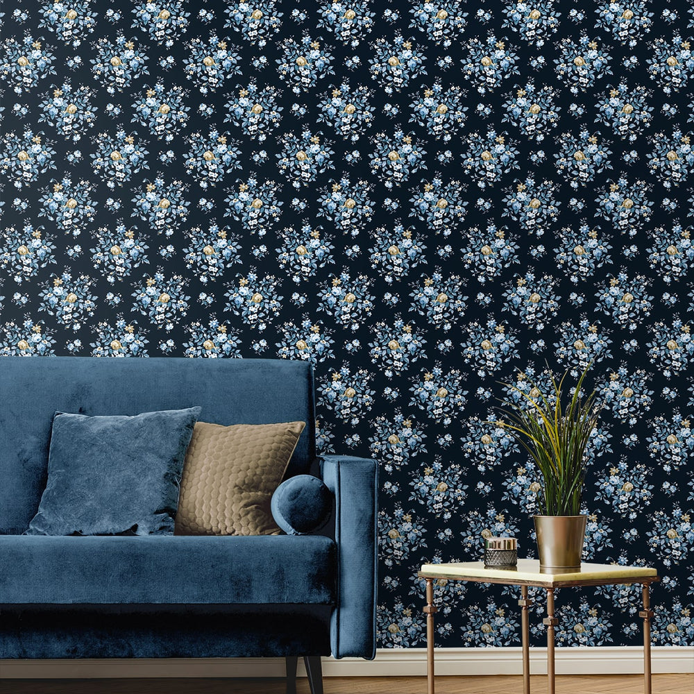 
                  
                    NW50512 floral peel and stick wallpaper living room from NextWall
                  
                