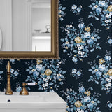 NW50512 floral peel and stick wallpaper bathroom from NextWall