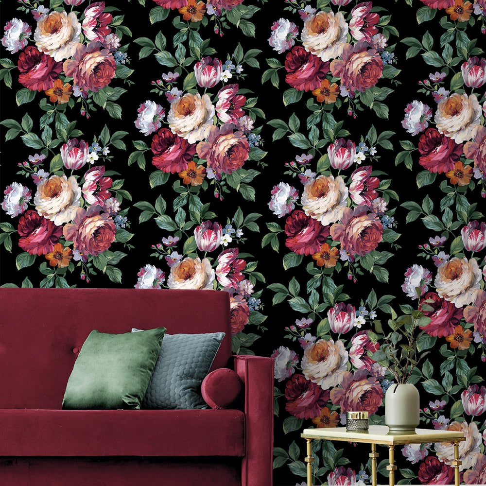 
                  
                    NW50600 floral peel and stick wallpaper living room from NextWall
                  
                