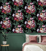NW50600 floral peel and stick wallpaper bedroom from NextWall