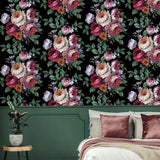NW50600 floral peel and stick wallpaper bedroom from NextWall