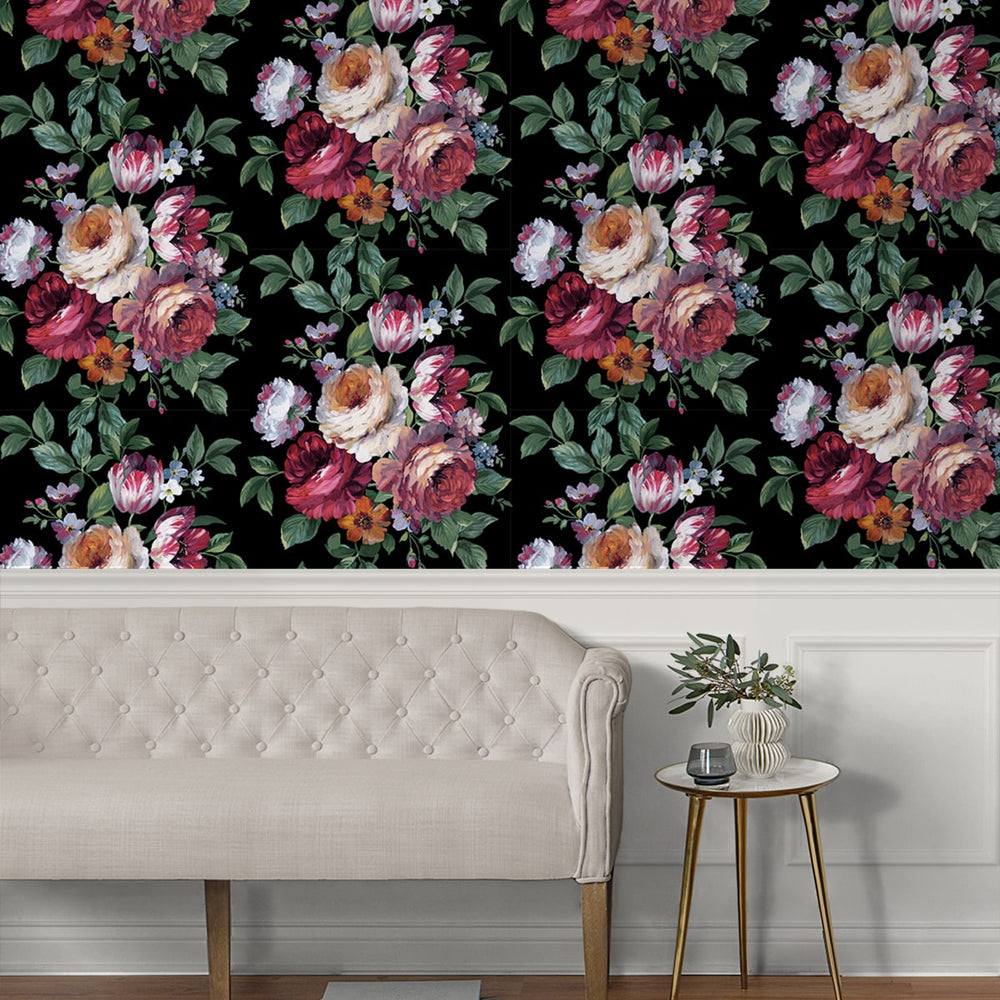 
                  
                    NW50600 floral peel and stick wallpaper entryway from NextWall
                  
                