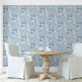 NW50702 vintage floral peel and stick wallpaper dining room from NextWall