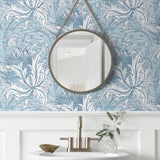 NW50702 vintage floral peel and stick wallpaper bathroom from NextWall
