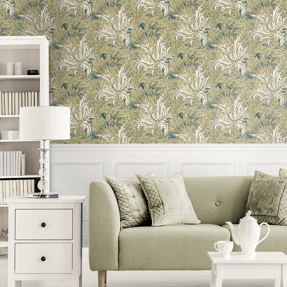 
                  
                    NW50704 vintage floral peel and stick wallpaper living room from NextWall
                  
                