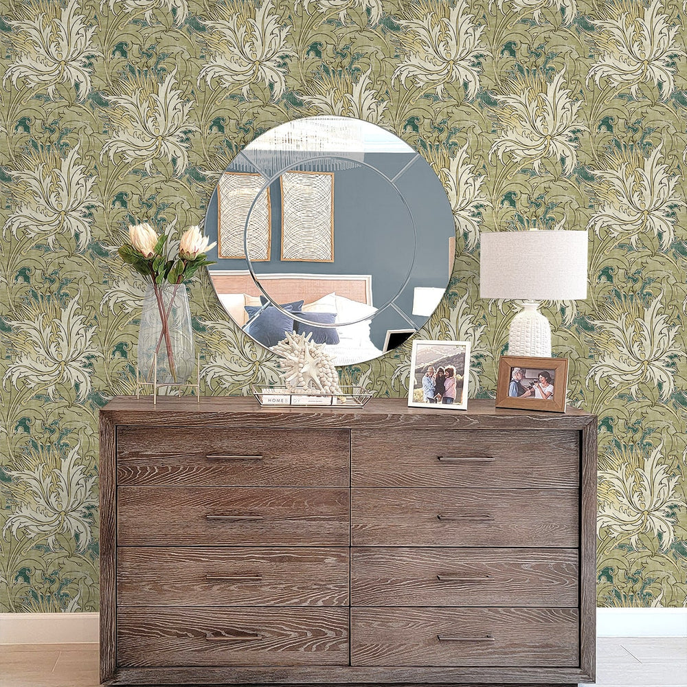 
                  
                    NW50704 vintage floral peel and stick wallpaper entryway from NextWall
                  
                