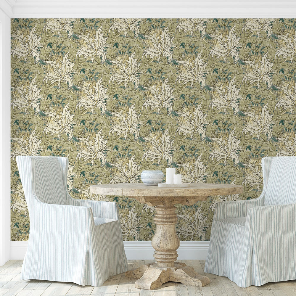 
                  
                    NW50704 vintage floral peel and stick wallpaper dining room from NextWall
                  
                
