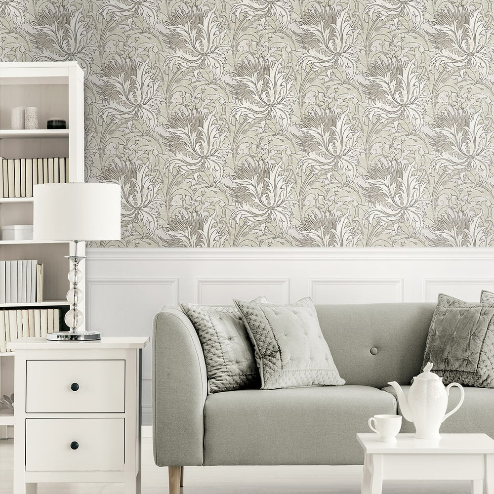 
                  
                    NW50708 vintage floral peel and stick wallpaper living room from NextWall
                  
                