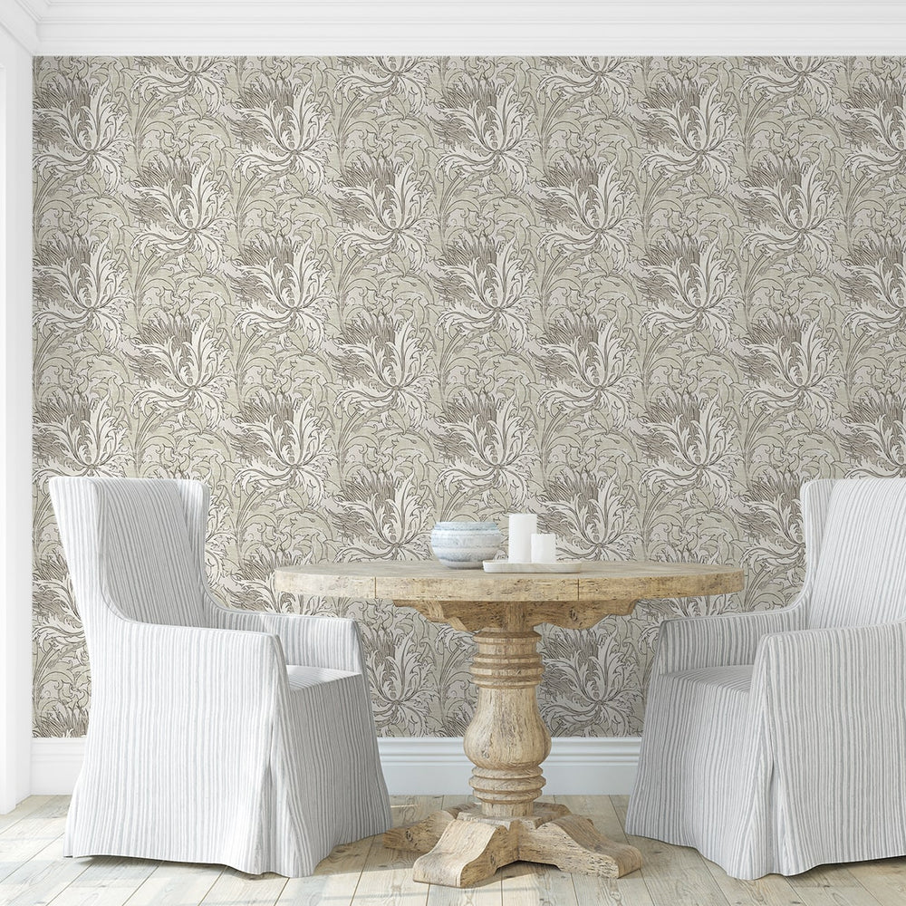 
                  
                    NW50708 vintage floral peel and stick wallpaper dining room from NextWall
                  
                