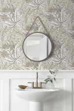 NW50708 vintage floral peel and stick wallpaper bathroom from NextWall
