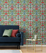 NW50802 floral peel and stick wallpaper living room from NextWall
